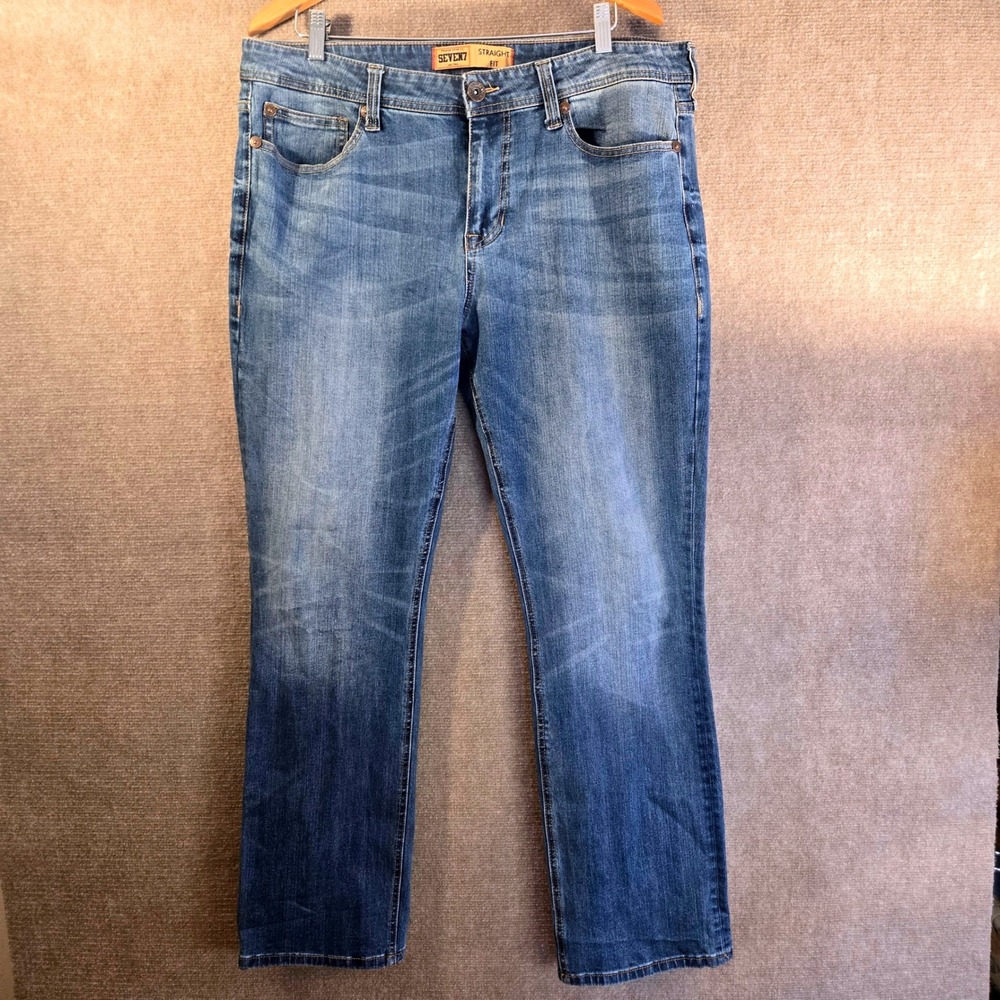 Seven7 Men's 36x32 Jeans Medium Faded Wash‎ Straight Fit Casual Everyday Style